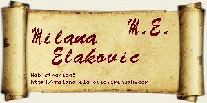Milana Elaković vizit kartica